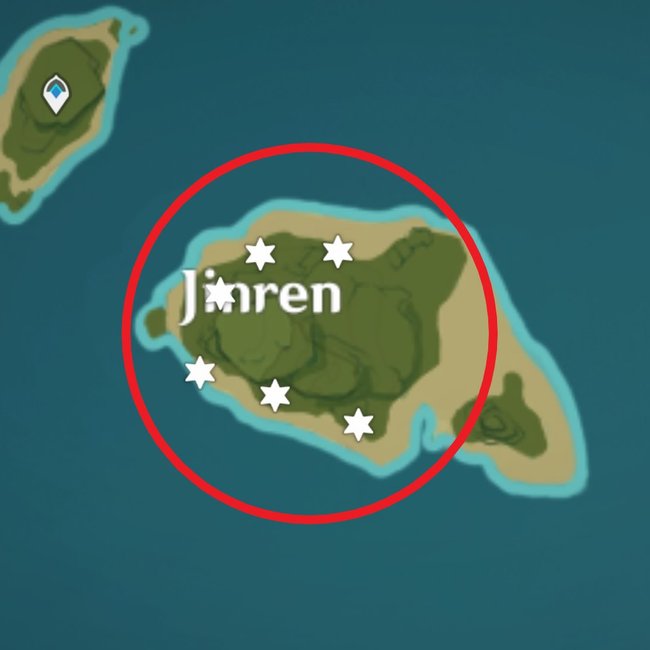 Fundorte aller Eisenmünzen auf der Insel Jinren (Genshin Impact).