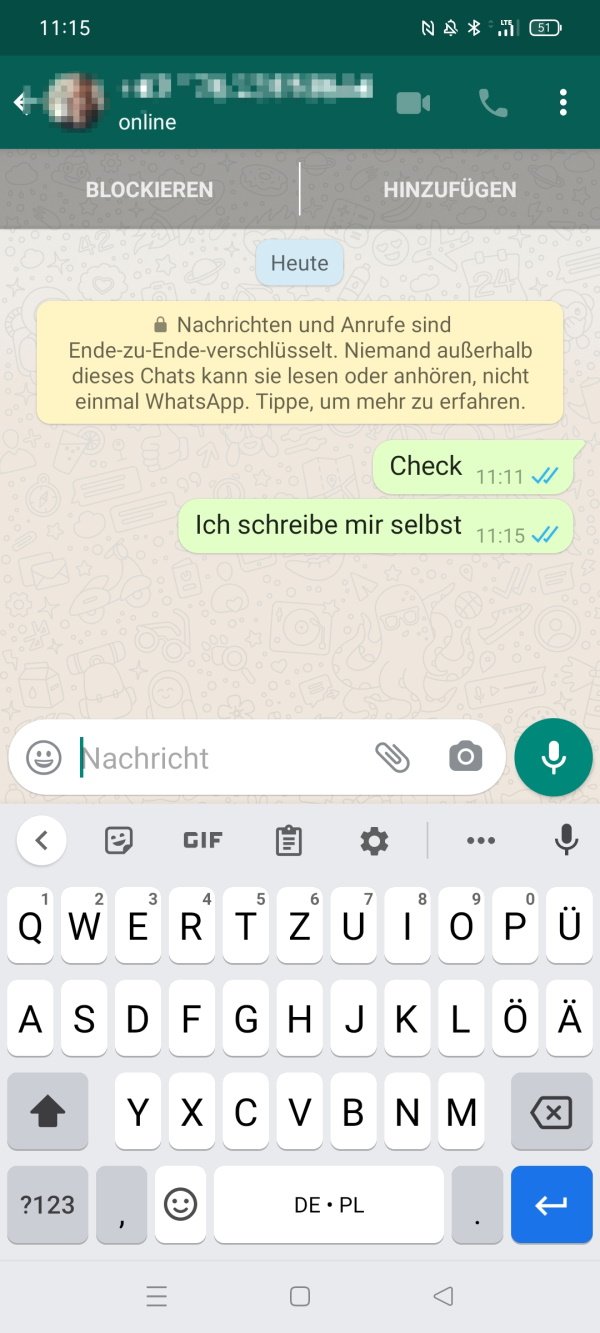 WhatsApp eigener Chat