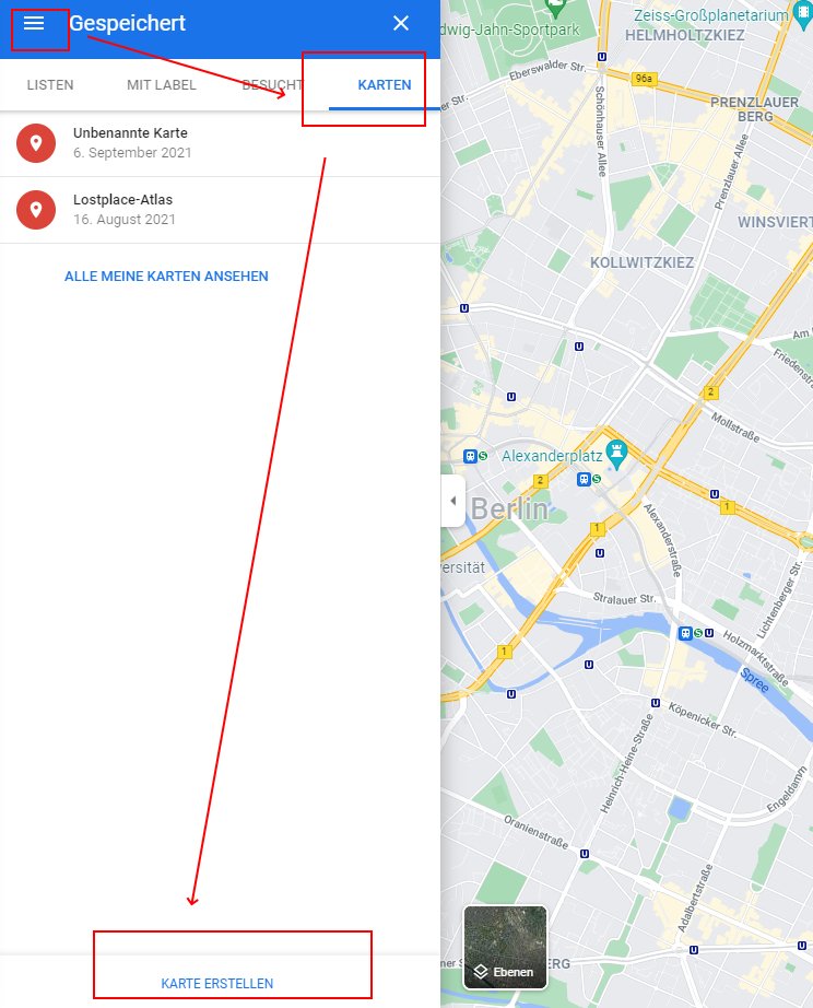 Google Maps: GPX-Datei importieren