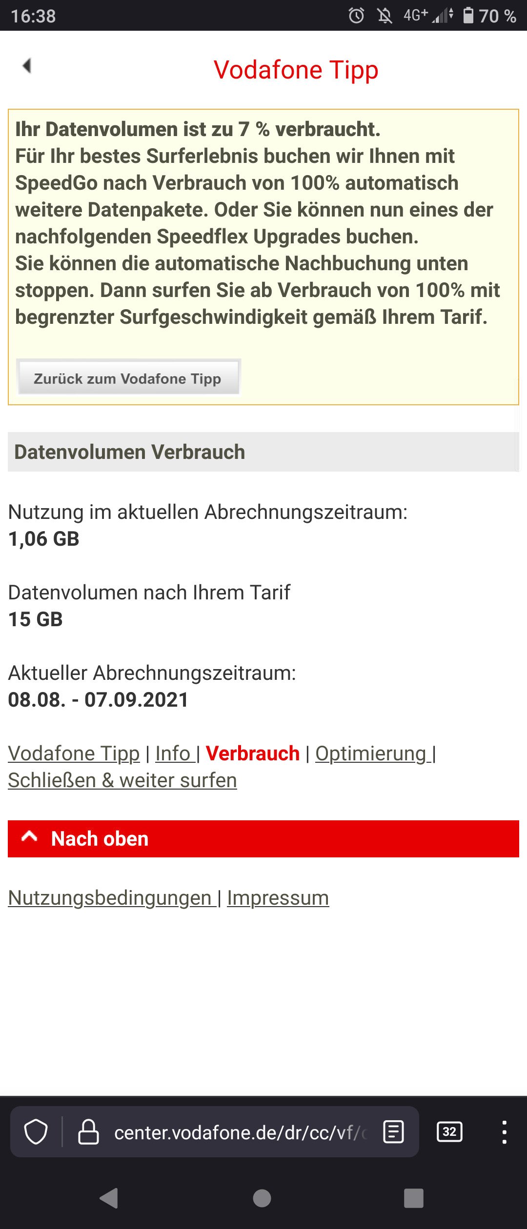 Spannende Center Vodafone De Datenvolumen Abfragen Fotosnull