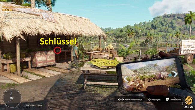 Schnappt euch den Schlüssel für die versperrte Tür, hinter der Juan wartet (Far Cry 6).