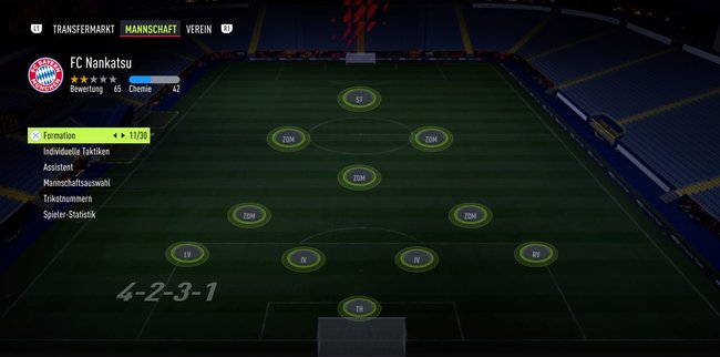Die Formation 4 - 2 - 3 - 1 bleibt auch in FIFA 22 beliebt.