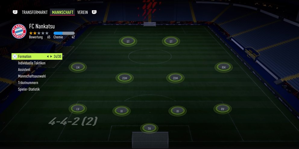 Die Formation 4 - 4 - 2 (2) in FIFA 22 eignet sich gegen eng verteidigende Mannschaften.