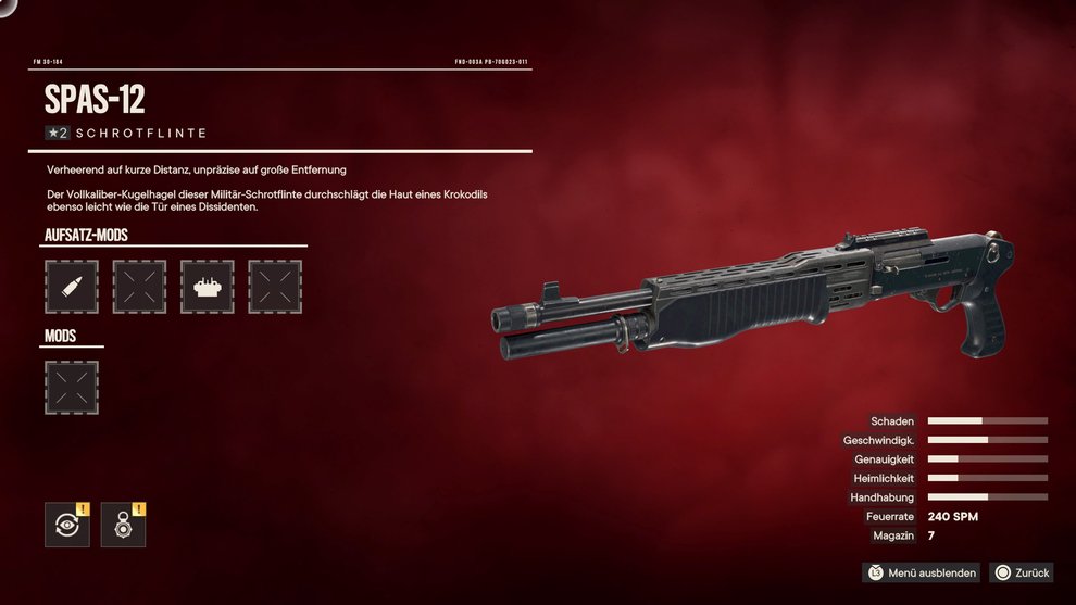 As a reward you will receive the shotgun "SPAS-12" (Far Cry 6).