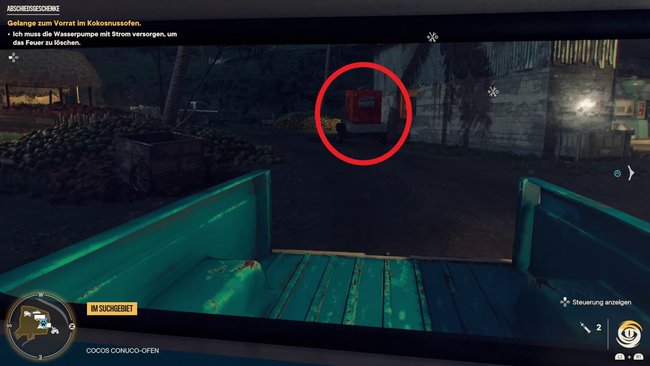 Koppelt den Stromgenerator an den Pickup (Far Cry 6).