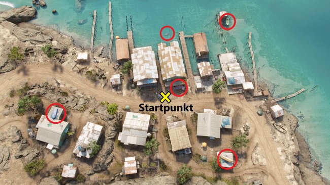 Die Fundorte der Boote in Yarabi (Far Cry 6).