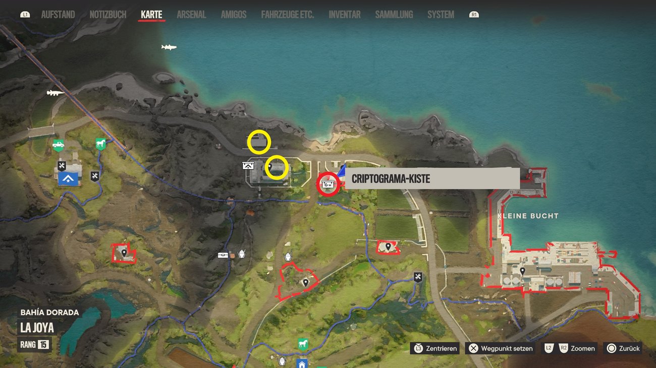 Far Cry 6 Criptograma Kiste Lago Higado Far Cry 6: Criptograma-Kisten und Tabellen - Alle Fundorte
