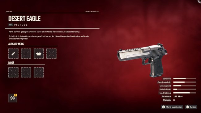 Als Belohnung für die Schatzsuche erhaltet ihr die Desert Eagle mit vielen Slots für Mods.