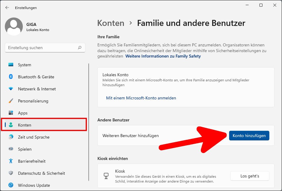 Windows 11 Benutzer erstellen oder löschen so geht