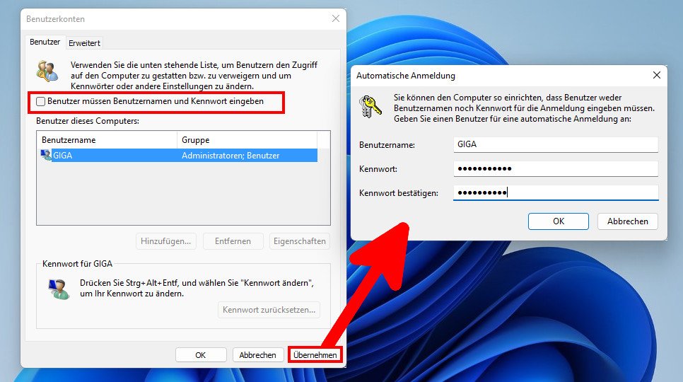 Kennwort abschalten 10 windows anmeldung Windows: Passwort