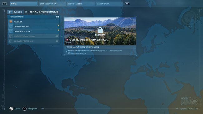 Herausforderung Nordwestamerika in Jurassic World Evolution 2