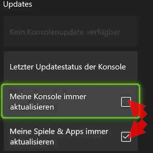 Xbox Series XS One Automatische Update de-aktivieren