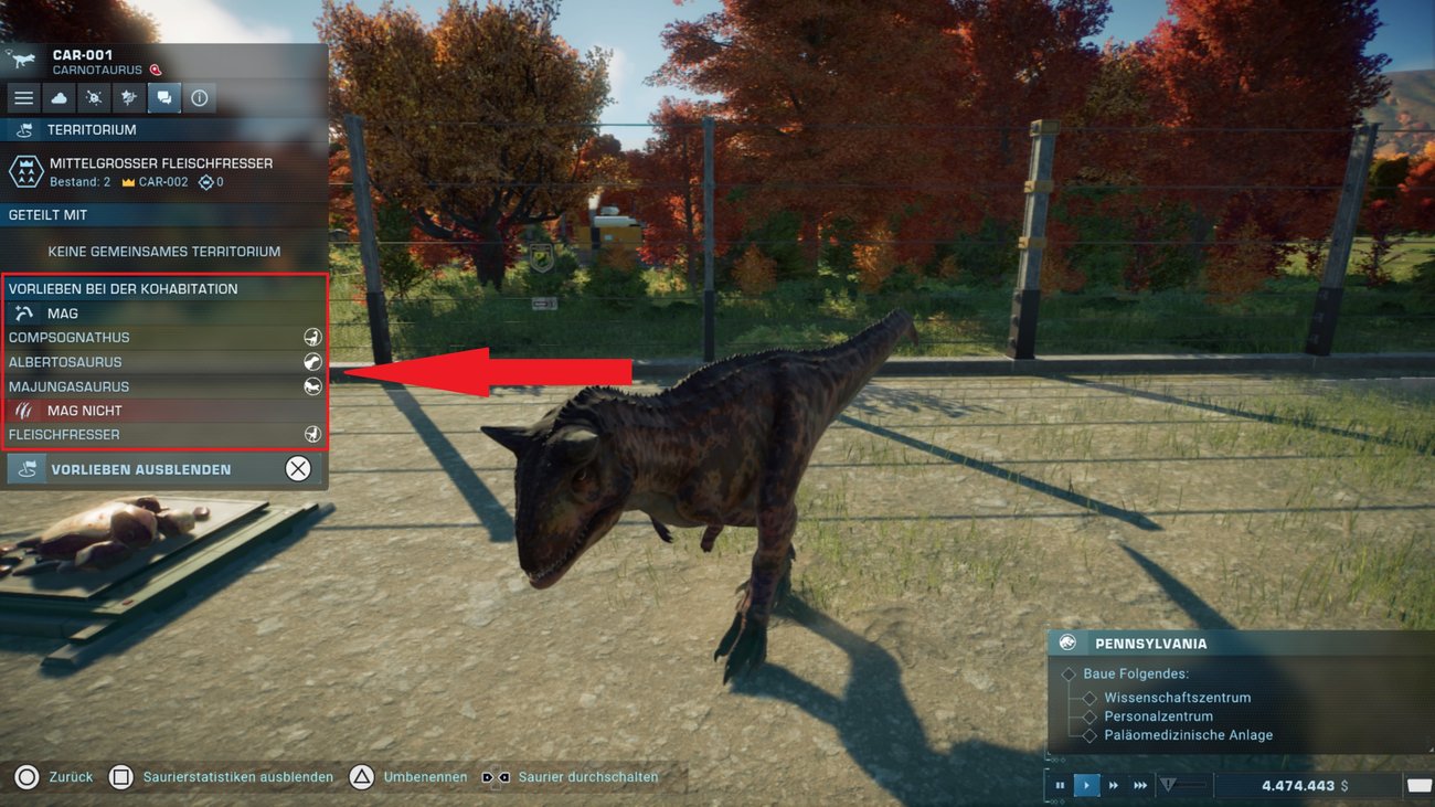 Jurassic World Evolution Welche Dinos In Ein Gehege www.giga.de