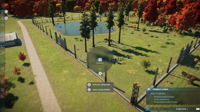 Pause bei Jurassic World Evolution 2