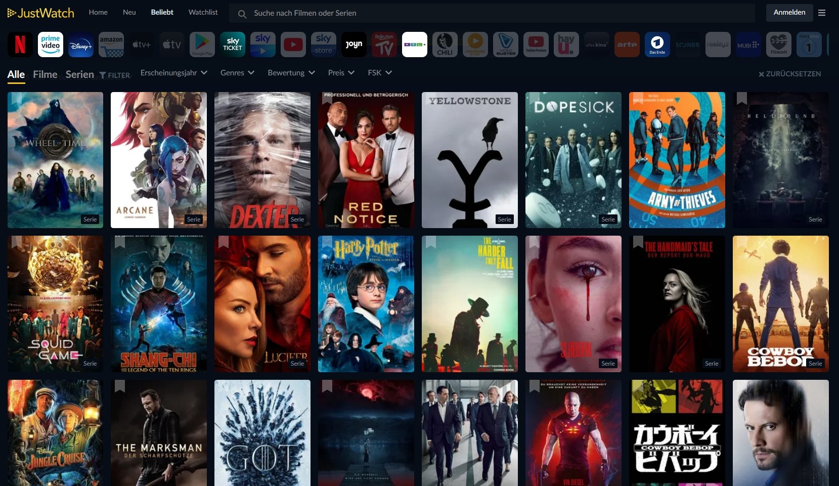 Netflix-Programm: 4 Übersichts-Seiten für alle Serien und Filme