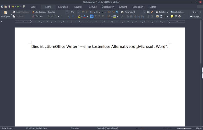 „LibreOffice Writer“ mit „Register-Benutzeroberfläche“. Bild: GIGA