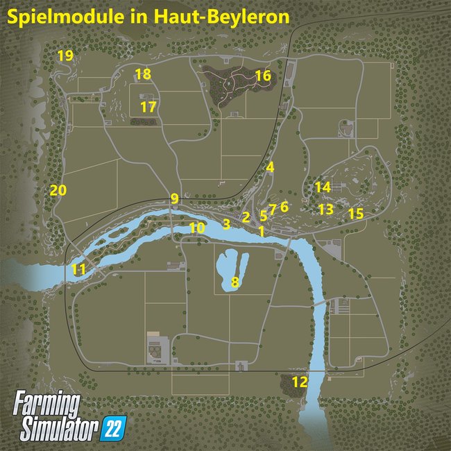 Fundorte aller 20 Spielmodule in Haut-Beyleron (LS 22).