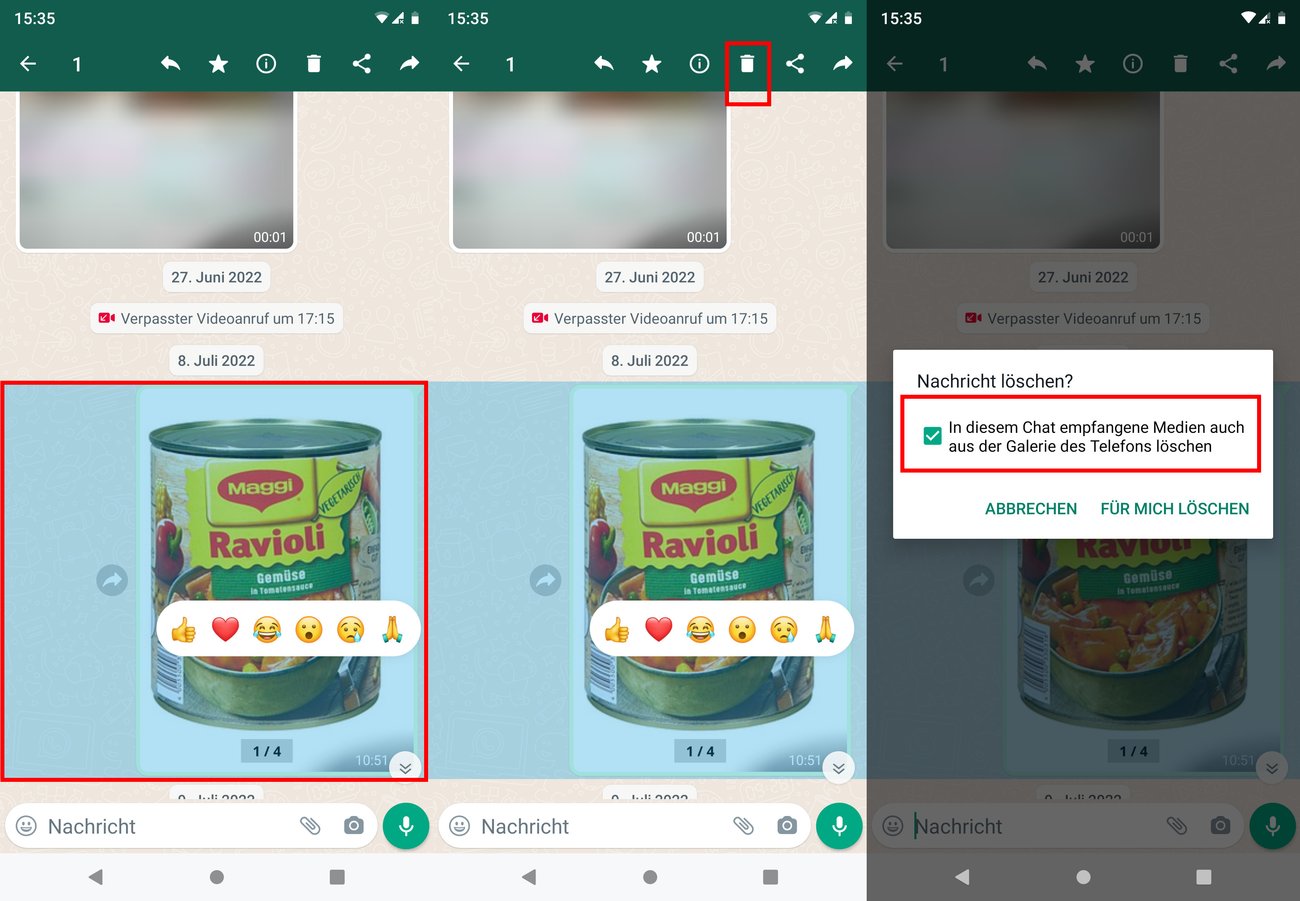 WhatsAppBilder löschen so geht