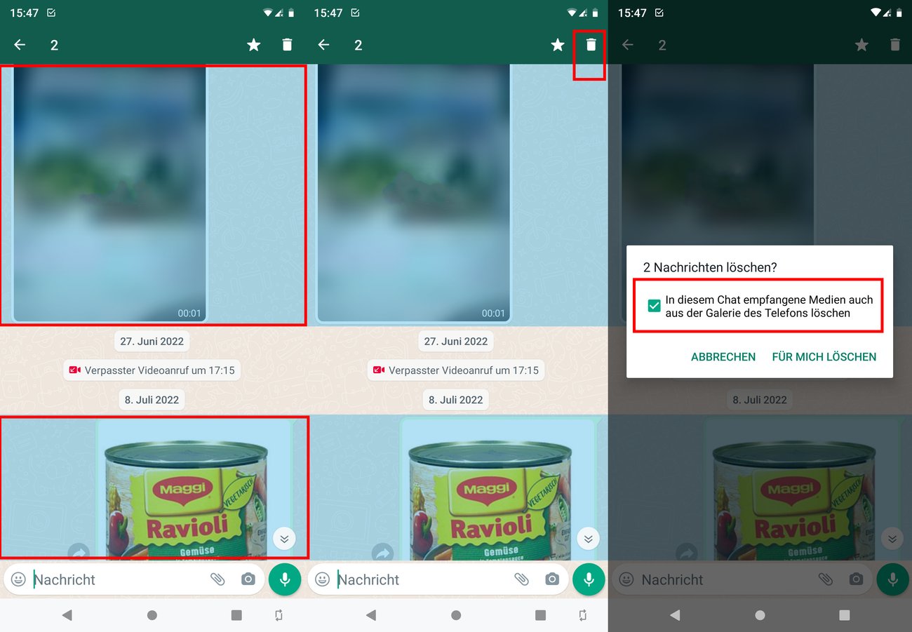 WhatsAppBilder löschen so geht