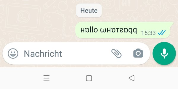 Whatsapp text auf kopf
