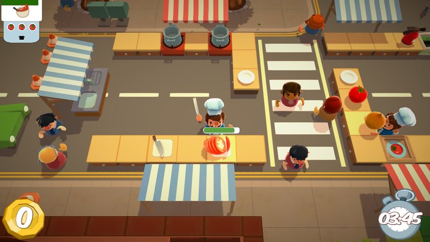 Mit etwas Geduld könnt ihr in Overcooked! für euer Familien-Business üben!