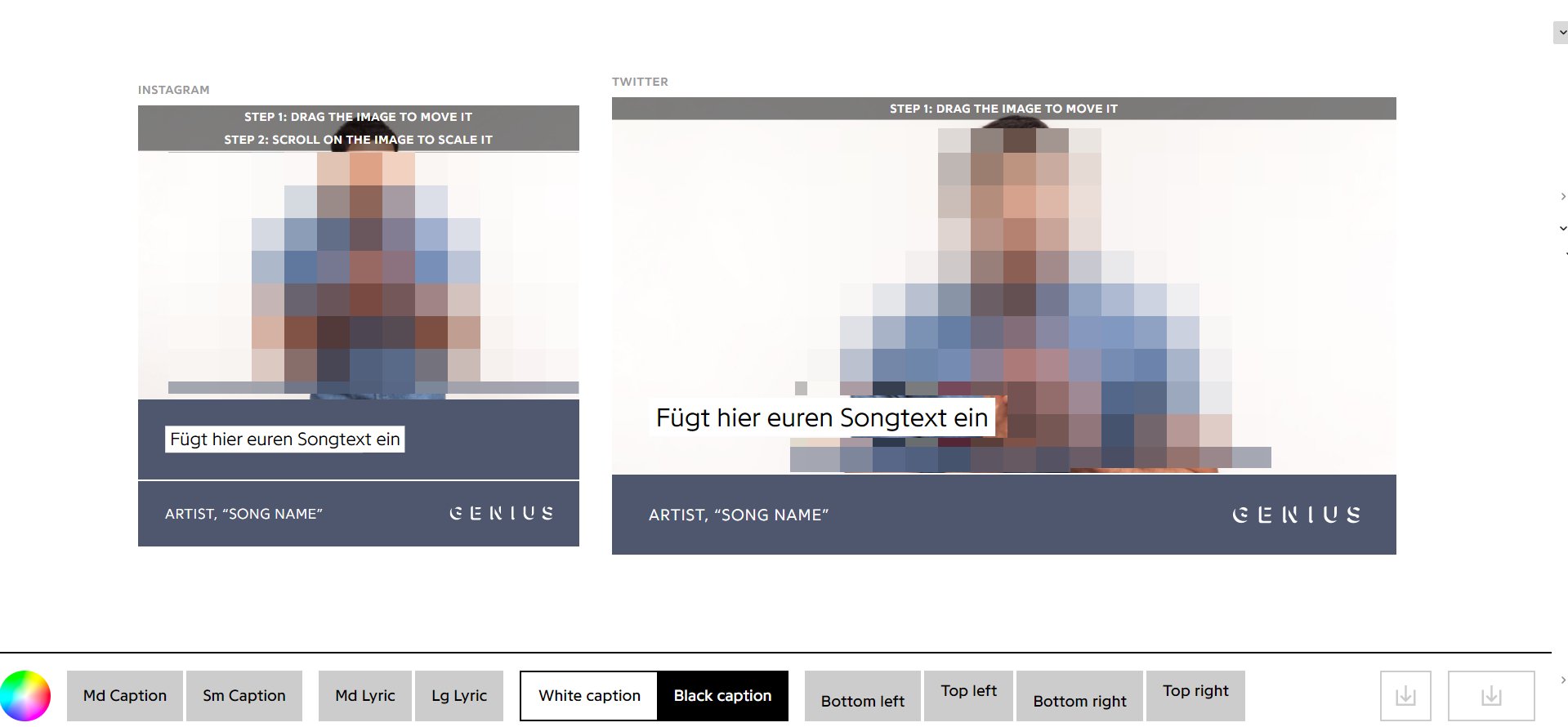 Genius Lyrics Card Maker Bilder Mit Songtexten Erstellen