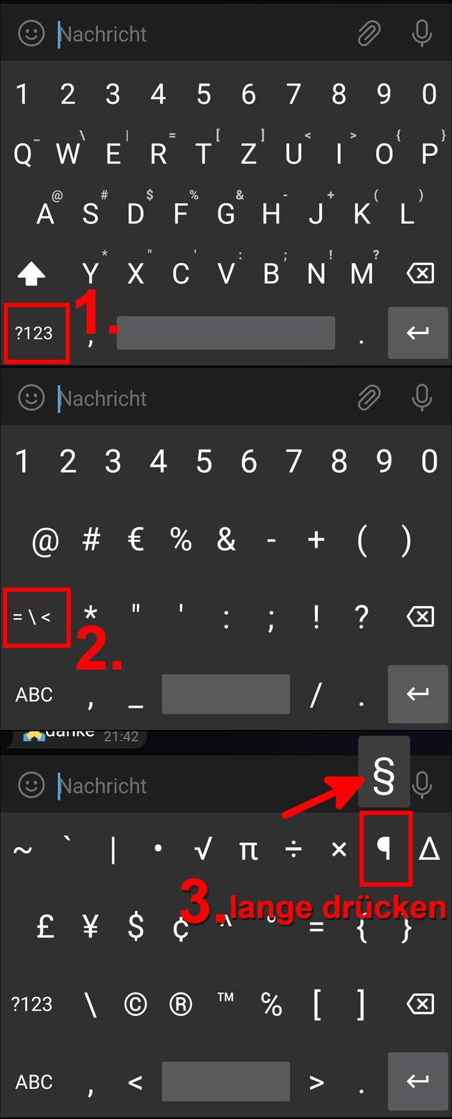 So schreibt ihr das §-Zeichen in Android. Bild: GIGA