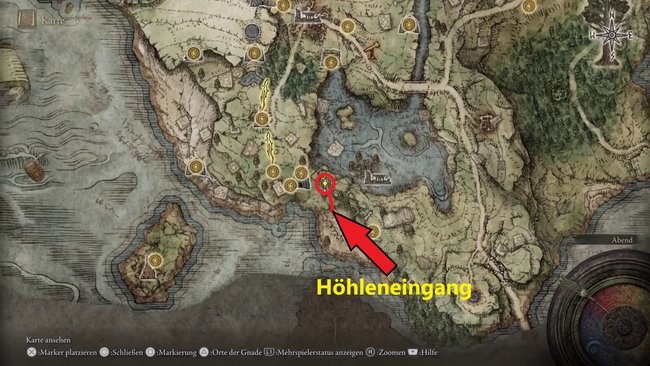 Fundort vom Haligdrachentalisman (Elden Ring).