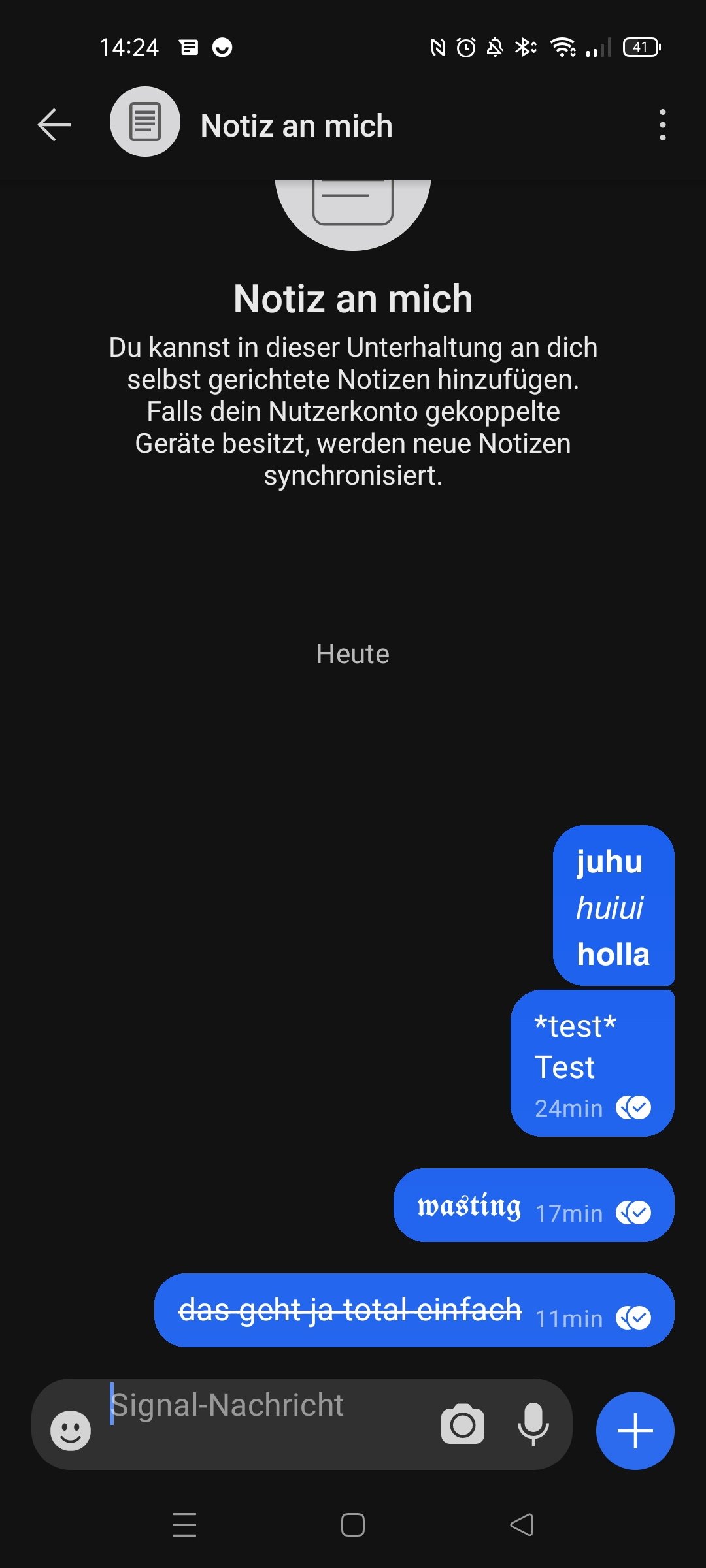 Signal Fett Schreiben