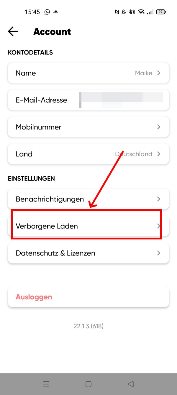 Too Good To Go Läden per Code freischalten?