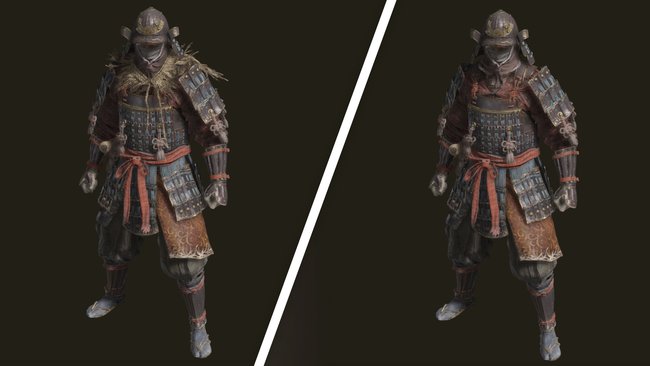 Das Samurai-Set in Elden Ring besitzt ein alternatives Aussehen (Quelle: Screenshot GIGA).