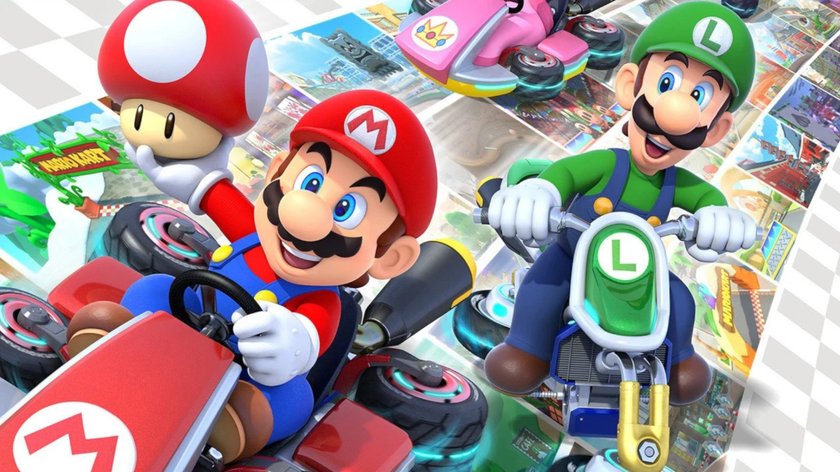 Zu sehen sind Mario und Luigi in ihren Karts.