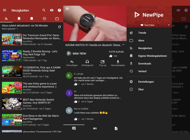 NewPipe ist eine sehr gute Alternative für „YouTube Vanced“. (Bild: GIGA)