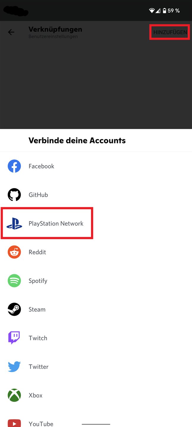 In der Discord-App könnt ihr euer PSN-Konto verknüpfen.  (Bildquelle: Screenshot GIGA)