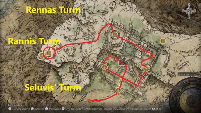 Ihr müsst zunächst Rannis Quest starten, bevor sich der Turm von Seluvis im Süden öffnet (Quelle: Screenshot GIGA).