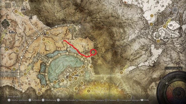 Standort der Seitengruft von Auriza auf dem Altus-Plateau (Quelle: Screenshot GIGA).