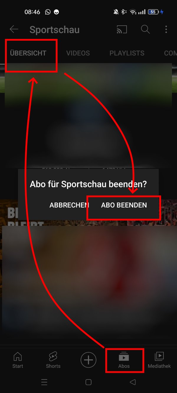 YouTube Abo löschen