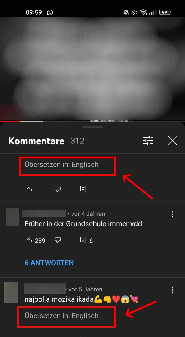 YouTube Kommentare übersetzen