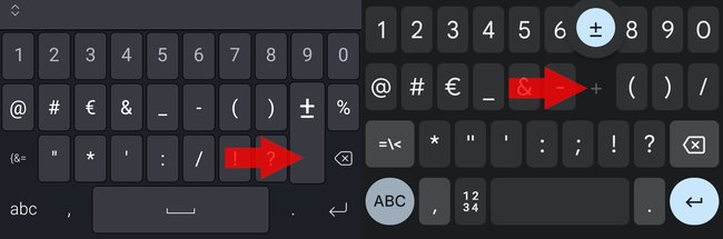 Plusminus-Zeichen Smartphone