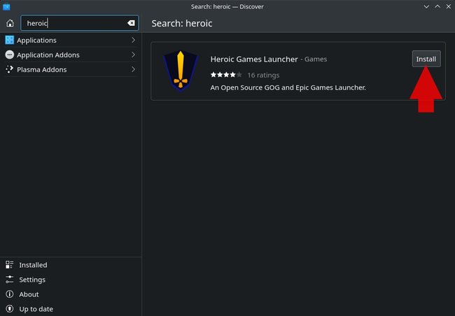 Steam Deck Discover Install Heroic Games Launcher q_giga