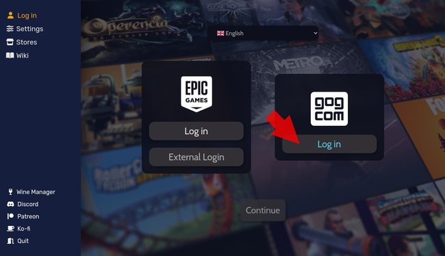 Steam Deck Heroic Games Launcher GOG Log in q_giga
