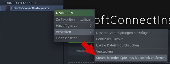 Steam Deck Ubisoft Connect Installer entfernen q_giga