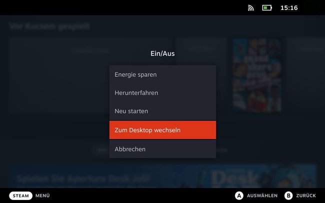 Steam Deck zum Desktop wechseln q_giga