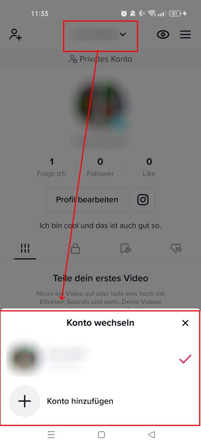 TikTok Account hinzufügen