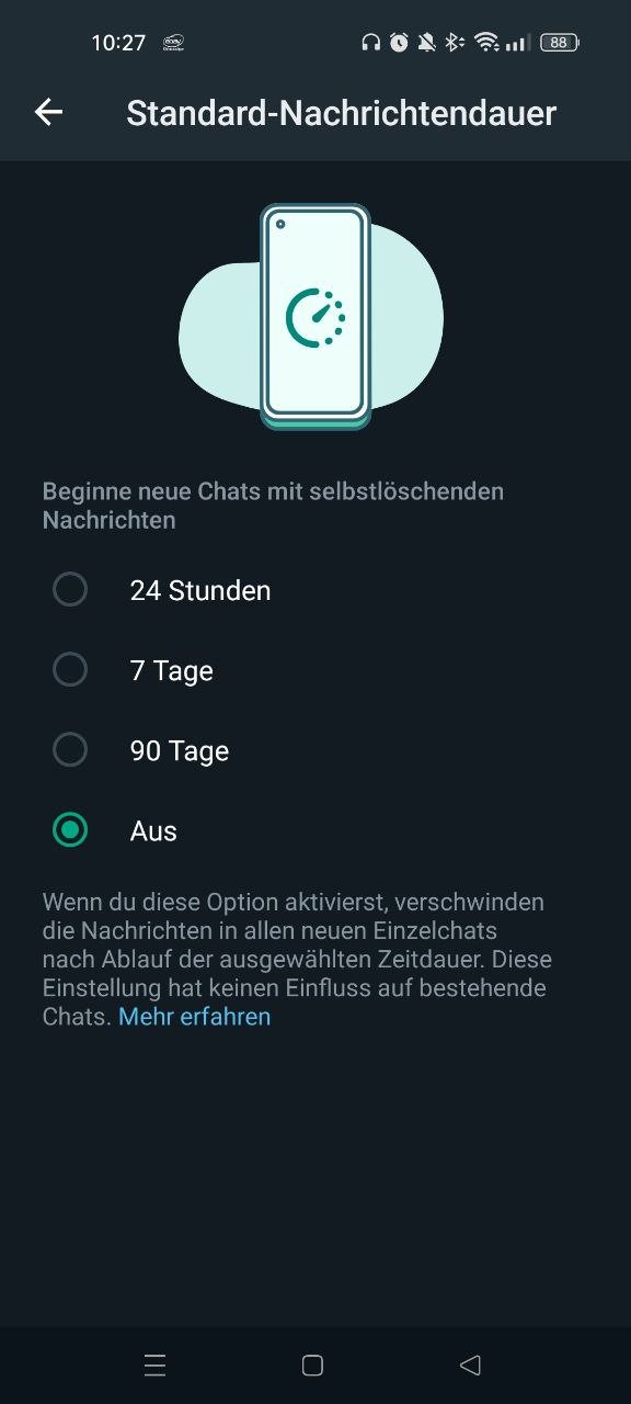 WhatsApp selbstlöschende Nachrichten