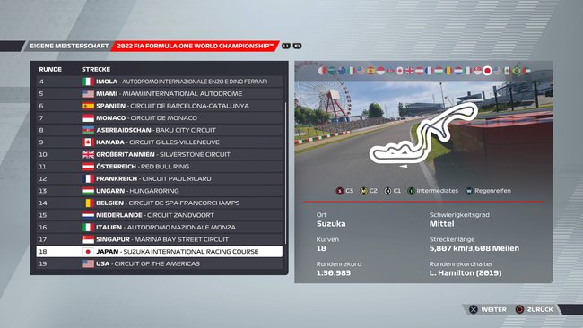 Setup für Japan in F1 22 (Quelle: Screenshot GIGA).