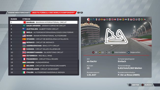 Setup für Bahrain in F1 22 (Quelle: Screenshot GIGA).