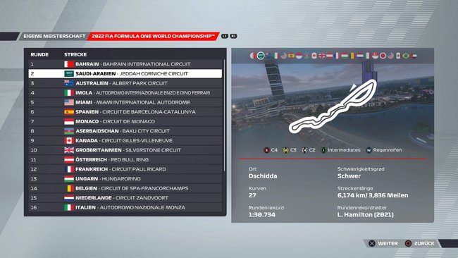 Setup für Saudi-Arabien in F1 22 (Quelle: Screenshot GIGA).