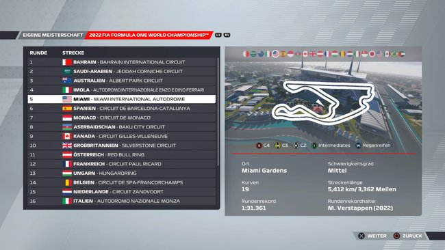 Setup für Miami in F1 22 (Quelle: Screenshot GIGA).