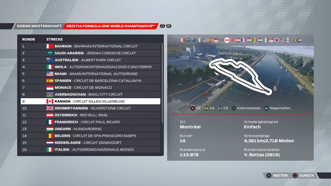 Setup für Kanada in F1 22 (Quelle: Screenshot GIGA).